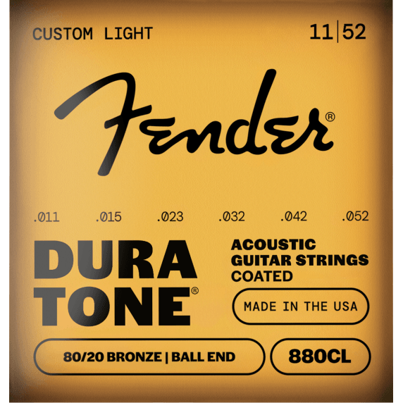Fender Dura-Tone 80/20 Coated Acoustic Guitar Strings - 880CL Gauge (.011 - .052)