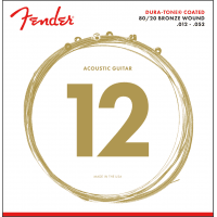 Fender Dura-Tone 80/20 Coated Acoustic Guitar Strings - 880L Gauge (.012 - .052)
