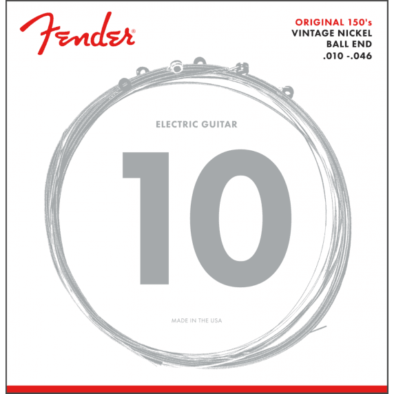 Fender Original 150 Guitar Strings, Pure Nickel Wound - 150R Gauge (.010 - .046)
