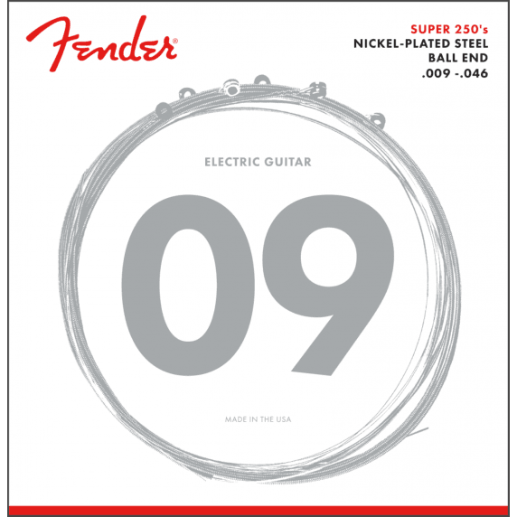 Fender Super 250 Nickel Plated Steel Guitar Strings - 250LR Gauge (.009-.046)