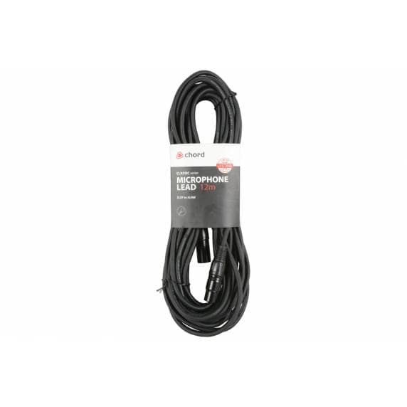 High-quality XLR Cable, 12m, Black - Lifetime Warranty