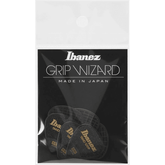 Ibanez Grip Wizard Sand Grip Picks — Heavy 1.00mm, 6-Pack (Black)