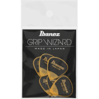 Ibanez PPA16MSG Grip Wizard Sand Grip Picks — Medium 0.80mm, 6-Pack (Yellow)