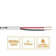 Install Series 2-Core LSZH Speaker Cable 2 x 0.75mm - 100m Drum White
