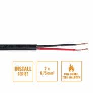 Install Series 2-Core LSZH Speaker Cable, 2 x 0.75mm - Per Metre Black