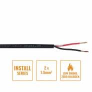Install Series 2-Core LSZH Speaker Cable, 2 x 1.5mm - Per Metre Black