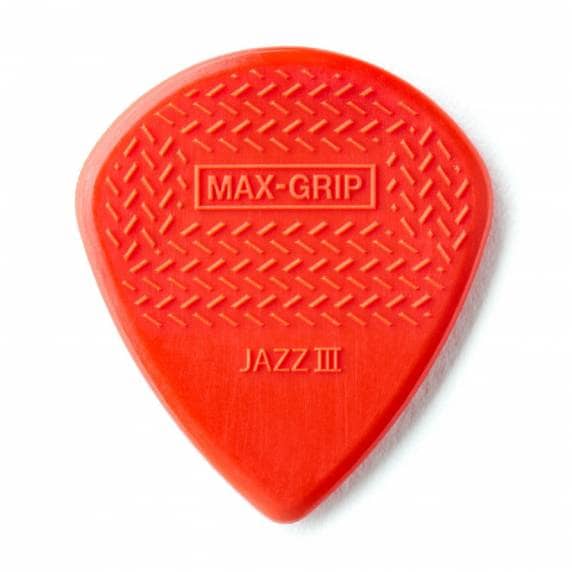 Jim Dunlop Nylon Jazz III Max Grip Red 1.38mm - 6 Pack