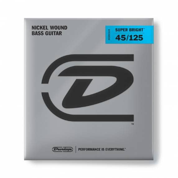 Jim Dunlop Super Bright Nickel Wound Bass Guitar Strings - 5 String 45-125