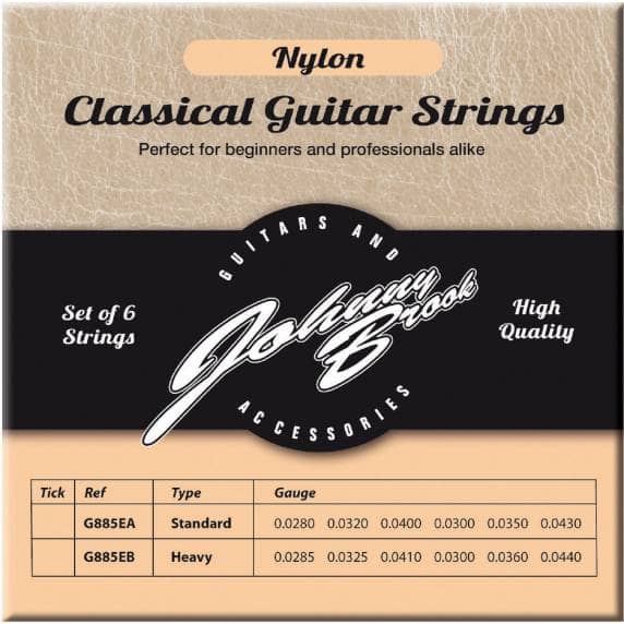 Johnny Brook Nylon Classical Guitar Strings - Heavy, Set of 6