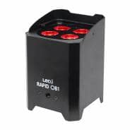 LEDJ Rapid QB1 HEX LED Battery Uplighter, Black Housing