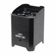 LEDJ Rapid QB1 HEX LED Battery Uplighter, Black Housing