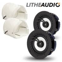 Lithe Audio Bathroom Bluetooth Ceiling Speakers + Fire Hood (Pair)