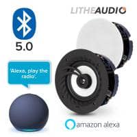 Lithe Audio Bathroom Bluetooth Ceiling Speakers (Pair) + Echo Dot 5th Gen