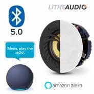 Lithe Audio Bathroom Bluetooth Ceiling Speakers (Pair) + Echo Dot 5th Gen
