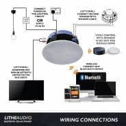 Lithe Audio Bluetooth Wireless Ceiling Speakers x 6 (3x Masters & 3x Slaves)