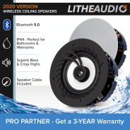 Lithe Audio IP44 Bluetooth Ceiling Speakers (Master & Slave)