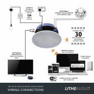Lithe Audio Water-Resistant IP44 WiFi Bathroom Ceiling Speaker (Single)