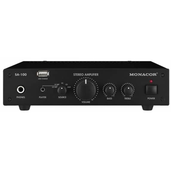 Monacor SA-100 Compact Stereo Amplifier with USB, 50W