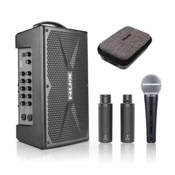 NUX Busking 200FR Portable PA System with B-3RC Wireless Microphone System
