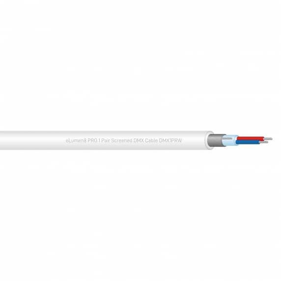 Pro Series 1-Pair Screened DMX Cable - 100m Drum White