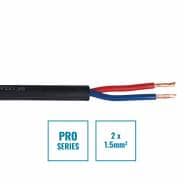 PRO Series 2-Core Speaker Cable 2 x 1.5mm - 100m Drum Black