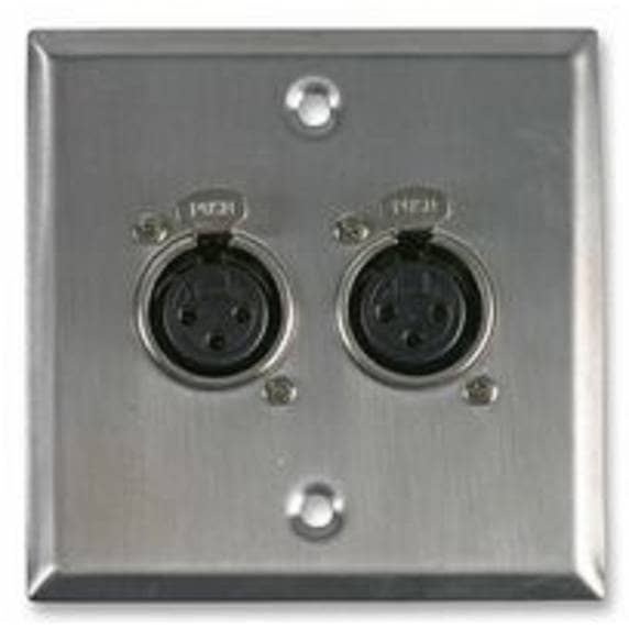 Pro Signal AV Wall Plate with 2 x 3 Pin Female XLR Socket - PSG08155