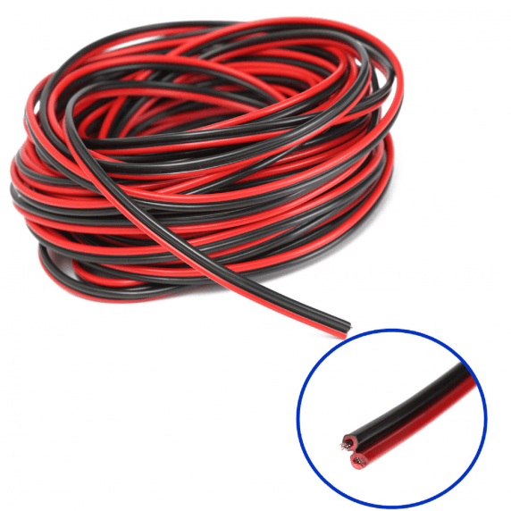 Black/Red Twin Loudspeaker Cable - 100m