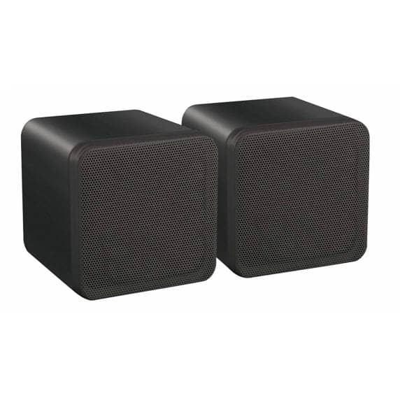E-Audio 4" Compact Full-Range Dual Cone Black Mini Cube Speakers (Pair - 80W)