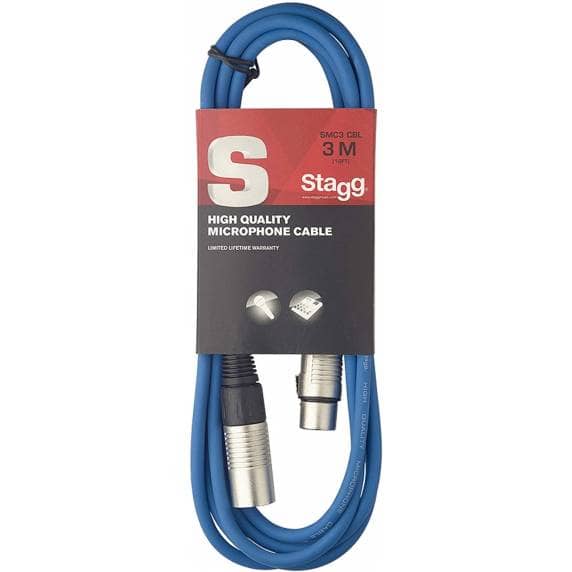 Stagg SMC3 3m XLR to XLR Microphone Cable - Blue