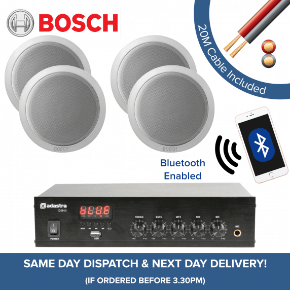 Bosch Bluetooth Music System - 4x In-Ceiling Speakers