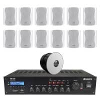 Adastra 12 Speaker (5.25") 4-Zone Background Music System with BT & DAB Radio