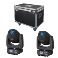 2 x Equinox Fusion 200 Zoom Spot with ABS Flight Case Bundle