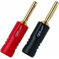 2 x QED Screwloc Banana Plugs - 1 Black 1 Red