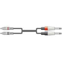 Chord 2 x RCA Phono to 2 x 6.3mm Jack Cable, 3m