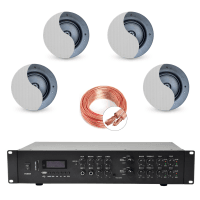 Inta Audio 2-Zone Home/Office Music System with 4 Ceiling Speakers