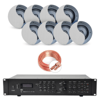 Inta Audio 2-Zone Home/Office Music System with 8 Ceiling Speakers
