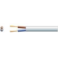 Mercury 2192Y 2-Core Oval PVC Power Cable, White, 3amp, 300/300V (100m)