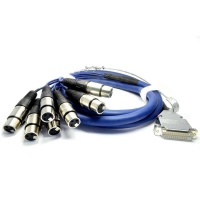 Pulse 25 Pin D-Sub Male to 8x XLR Socket 2m