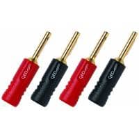 4 x QED Screwloc Banana Plugs - 2 Black 2 Red