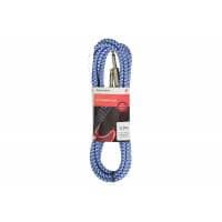 Chord Classic Retro Braided Guitar Lead – 6.3mm Mono Jack Plug (3m – Blue/White)