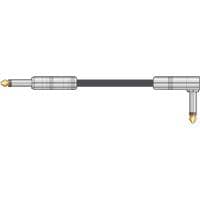 Citronic 3m Classic Retro Nylon-Braided Angled Guitar Lead - BLACK