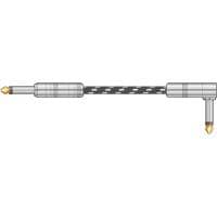 Citronic 3m Classic Retro Nylon-Braided Angled Guitar Lead - BLACK/WHITE