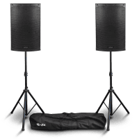 Citronic CAB-12L 12" Active PA Speaker Bundle with Stands
