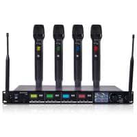 Citronic TU4-H Quad PLL Tuneable UHF Wireless Microphone System - 4 x Handheld Microphones
