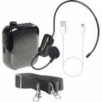 E-Audio 15W Portable Waistband Voice Amplifier with UHF Wireless Headset Microphone