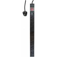 Eagle 8-Way UK Vertical Socket 19"" PDU with Surge Protection to UK Plug