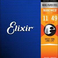 Elixir Strings Elixir Electric Guitar Strings with NANOWEB Coating, Medium (.011-.049)