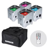 Equinox Colour Raider Lithium Battery Uplighter Pack - Chrome
