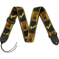 Fender 2" Monogrammed Strap - Black/Yellow/Brown