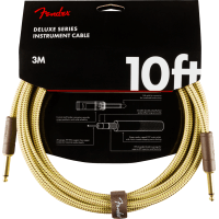 Fender 3M (10') Deluxe Series Instrument Cable - Straight/Straight, Tweed